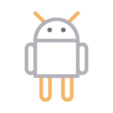 robot vektör renk çizgisi simgesi