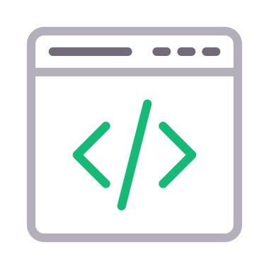 programlama vektör renk çizgisi simgesi