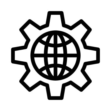 dişli vektör ince çizgi simgesi