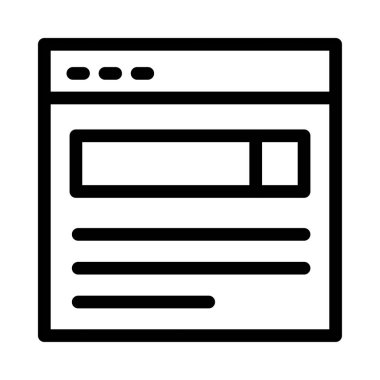 tarayıcı vektörü ince çizgi simgesi