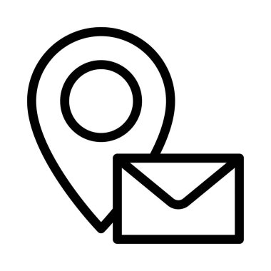 harita vektörü ince çizgi simgesi