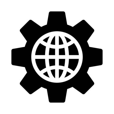 dişli vektör simgesi düz simge