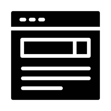 tarayıcı vektörü glyph düz simgesi