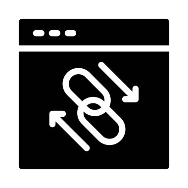 bağlantı vektörü glyph düz simgesi