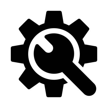 dişli vektör simgesi düz simge