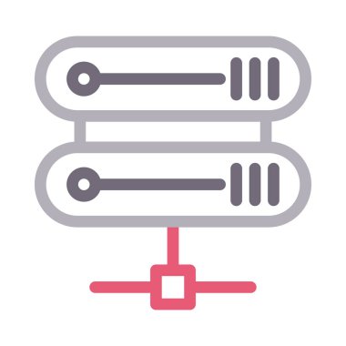 veritabanı vektör renk çizgisi simgesi