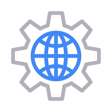 dişli vektör renk çizgisi simgesi