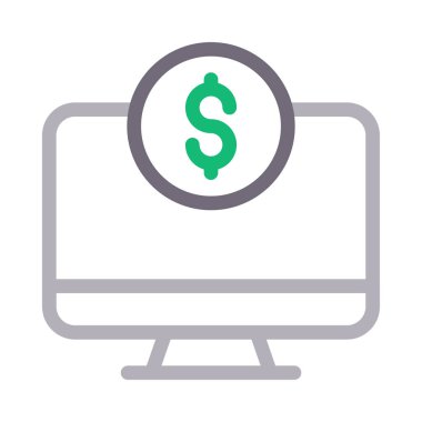 Dolar vektör renk çizgisi simgesi