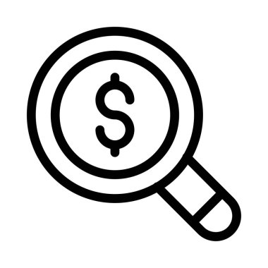 Arama vektörü glyph düz simgesi