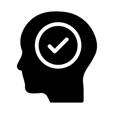 baş vektör glyph düz simgesi