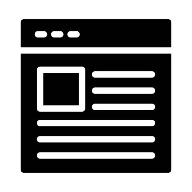 tarayıcı vektörü glyph düz simgesi