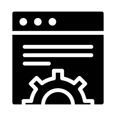 tarayıcı vektörü glyph düz simgesi