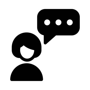 Yorum vektörü glyph düz simgesi