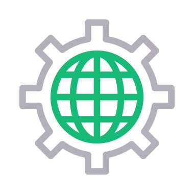 dünya vektör renk çizgisi simgesi