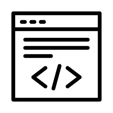 programlama vektörü ince çizgi simgesi