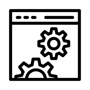 Geliştirme vektörü ince çizgi simgesi