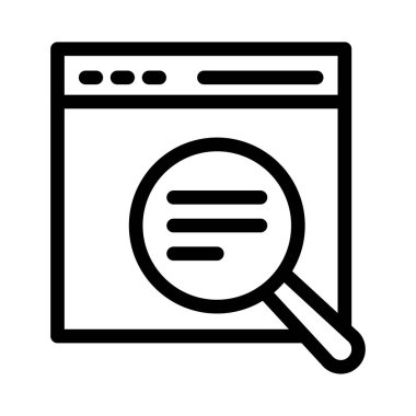 Arama vektörü ince çizgi simgesi