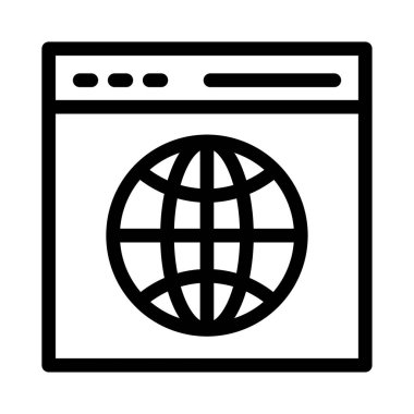 tarayıcı vektörü ince çizgi simgesi