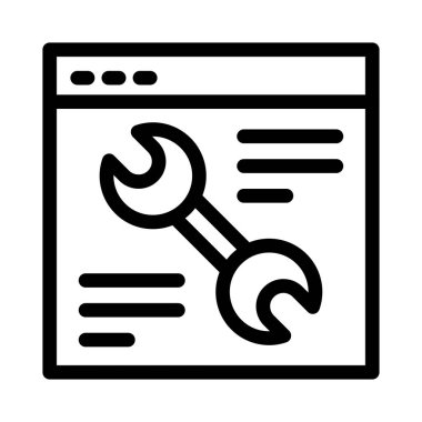 tarayıcı vektörü ince çizgi simgesi