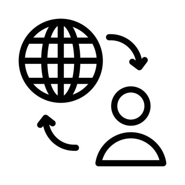 bağlantı vektörü ince çizgi simgesi