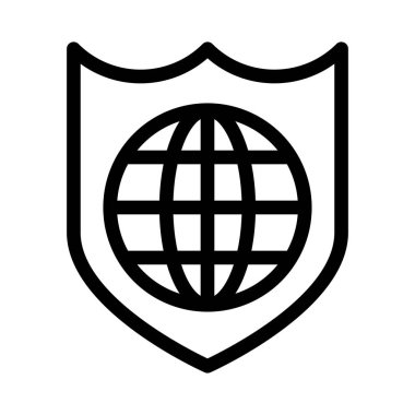 Güvenli vektör ince çizgi simgesi