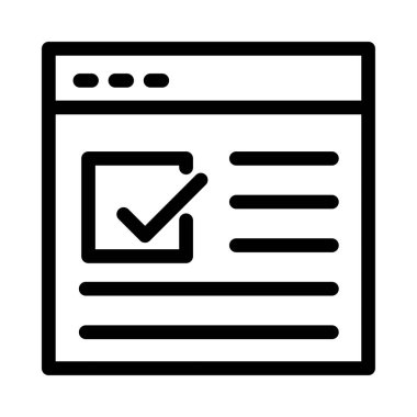 Web sayfası ince çizgi simgesi