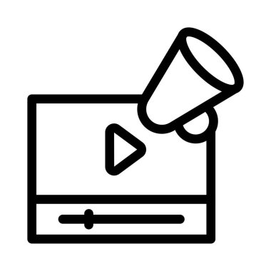 reklam vektörü ince çizgi simgesi