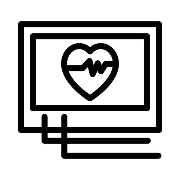 Vector Cardiología Icono Línea Delgada — Vector de stock