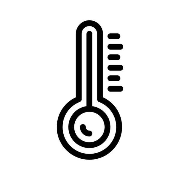 Thermomètre Vecteur Icône Ligne Mince — Image vectorielle