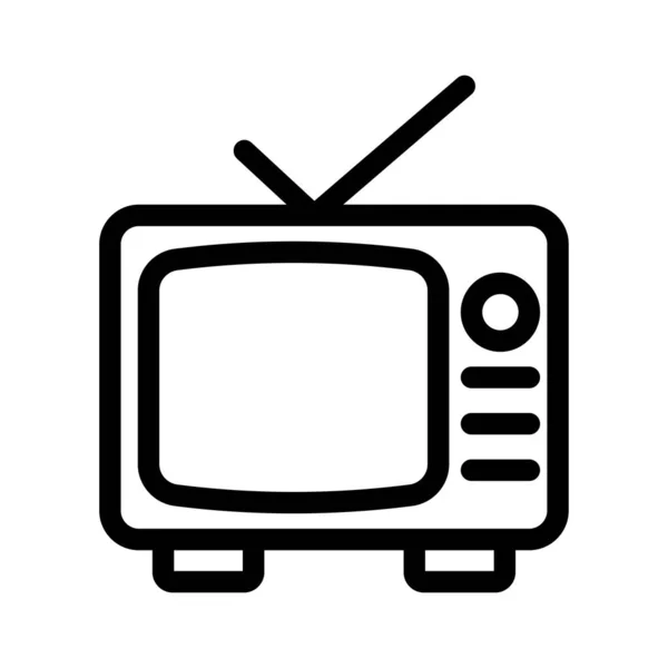 Vector Televisión Icono Línea Delgada — Archivo Imágenes Vectoriales