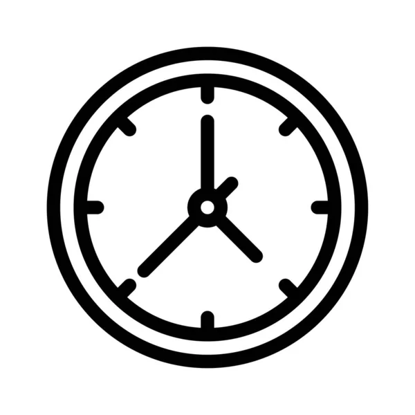 Uhr Vektor Dünne Linie Symbol — Stockvektor