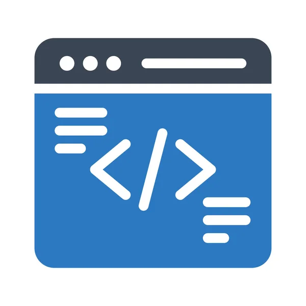Ícone Programação Vetor Cor Glifo — Vetor de Stock