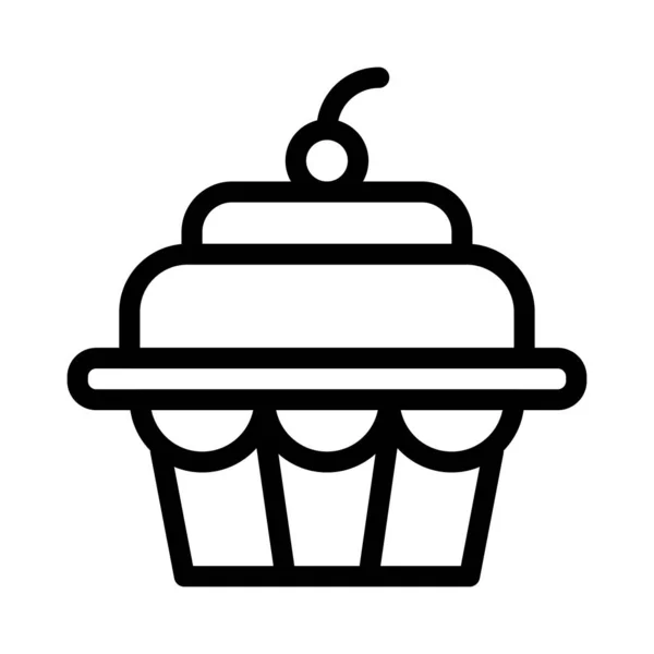 Muffin Vektor Thin Line Symbol — Stockvektor