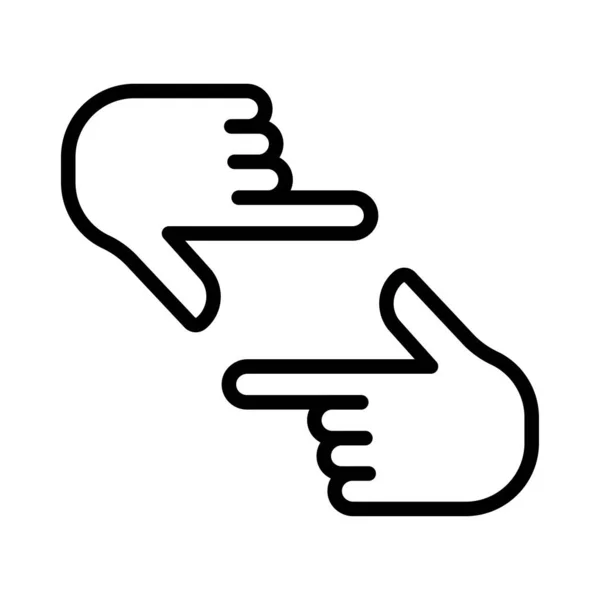 Hand Vector Dunne Lijn Pictogram — Stockvector