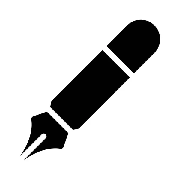 Schreiben Vektor Glyphen Flaches Symbol — Stockvektor