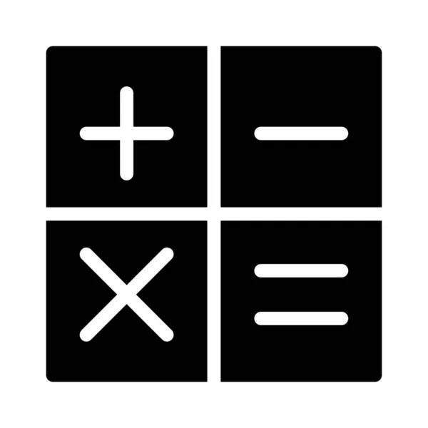 Mathematik Vektor Glyphen Flaches Symbol — Stockvektor