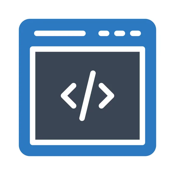 Programming Vector Glyph Color Icon — 스톡 벡터