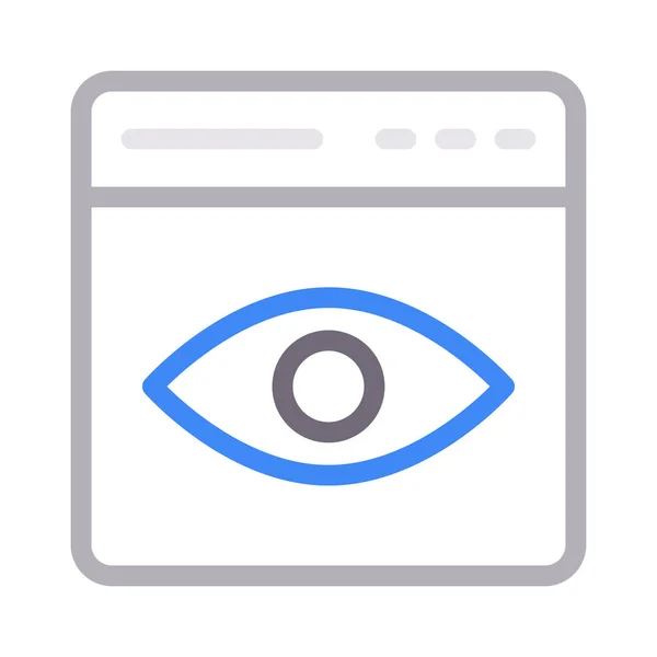 Eye Vector Color Line Icon — 스톡 벡터