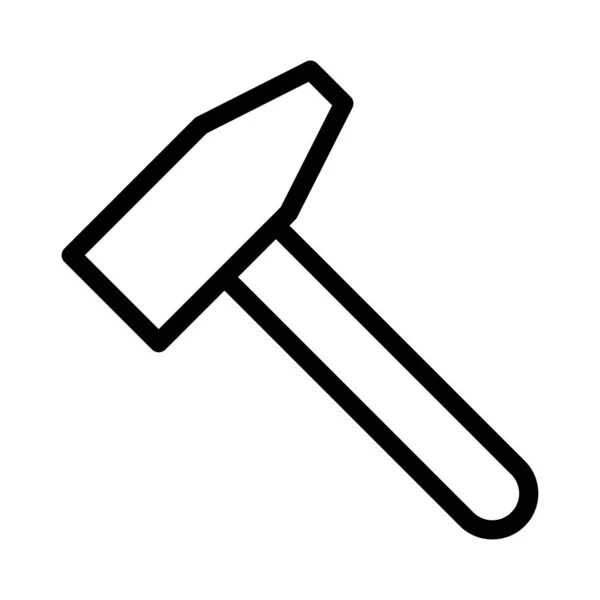 Hammer Vektor Thin Line Symbol — Stockvektor
