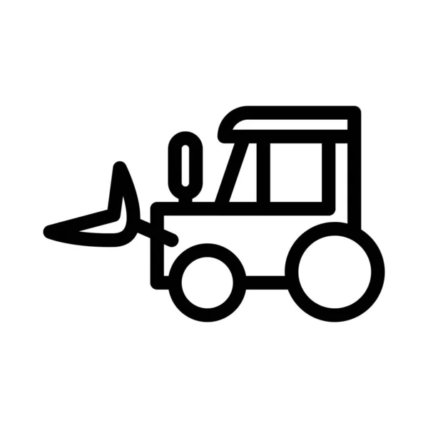 Tractor Vector Dunne Lijn Pictogram — Stockvector