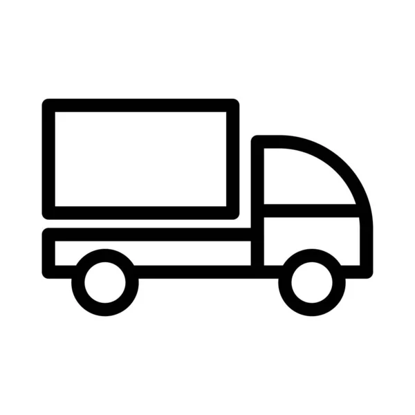 Vrachtwagen Vector Dunne Lijn Pictogram — Stockvector