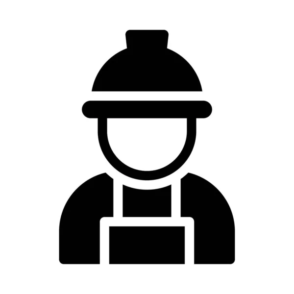 Engineer Vector Glyph Flat Icon — Stock Vector