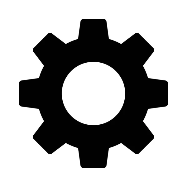 Gear Vector Glyph Flat Icon — Stock Vector