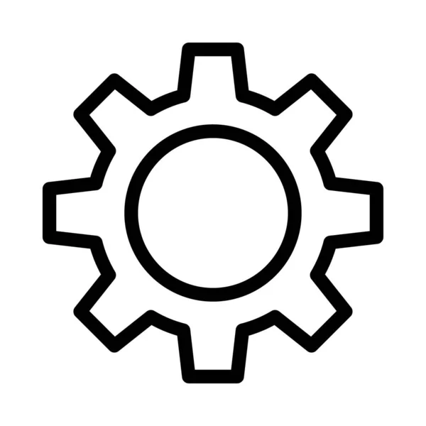 Gear Vector Thin Line Icon — Stock Vector