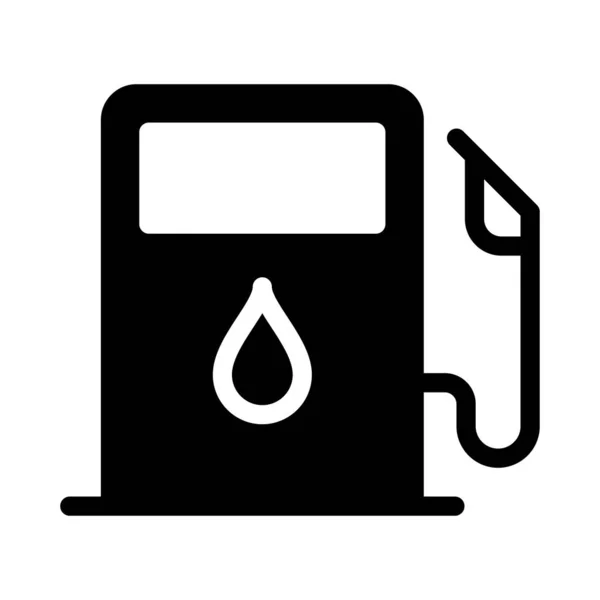 Gasolina Vector Glifo Icono Plano — Vector de stock