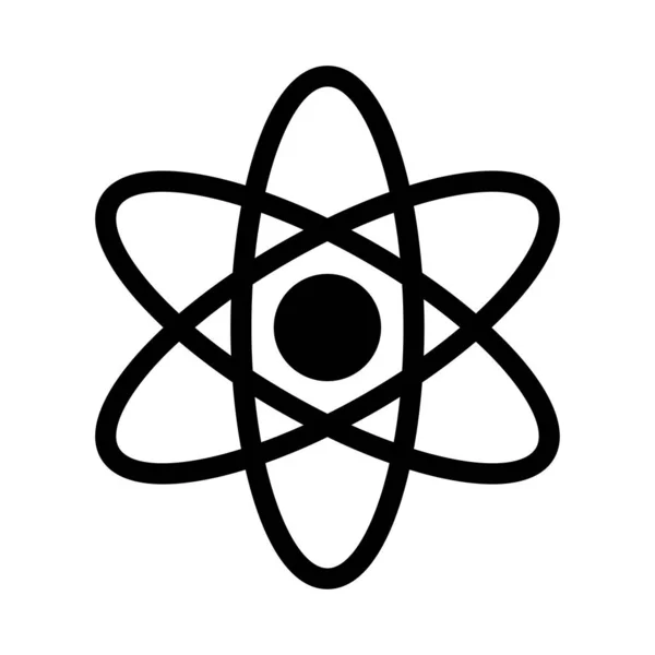 Ikona Wektora Atomu Glif Płaski — Wektor stockowy