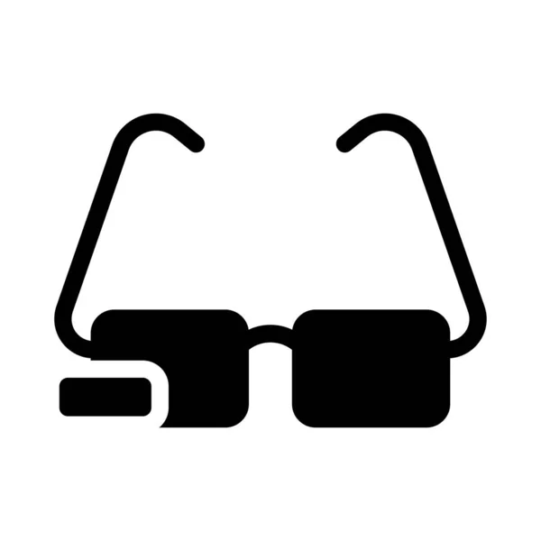 Gafas Vector Glifo Icono Plano — Vector de stock