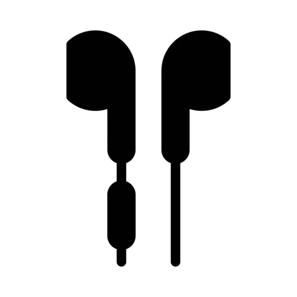 Headphone Vector Glyph Flat Icon — Stock Vector