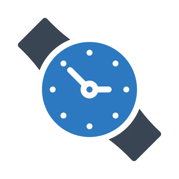 Horloge Vector Glyph Kleur Pictogram — Stockvector