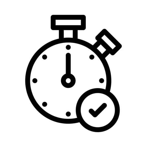 Χρονόμετρο Διάνυσμα Λεπτή Γραμμή Εικονίδιο — Διανυσματικό Αρχείο
